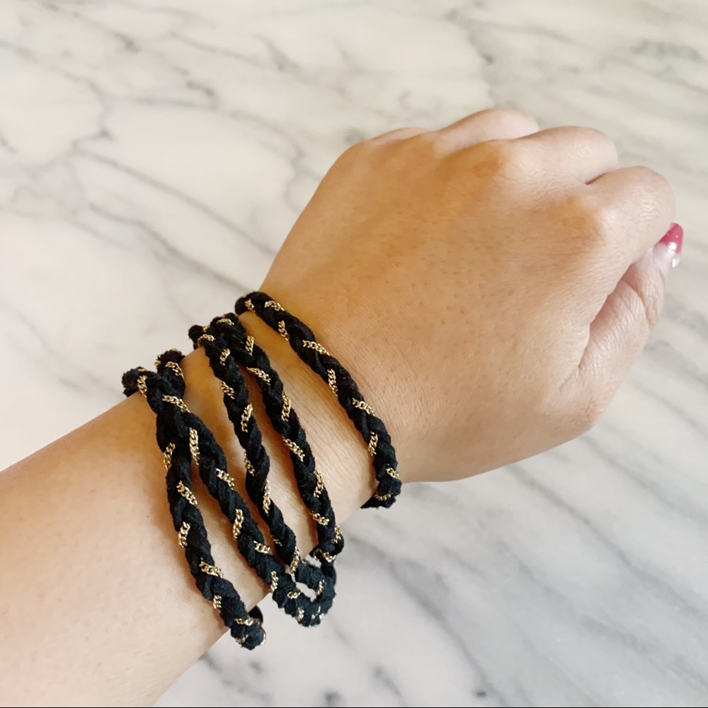 Urban Outfitters Black Suede and Gold Chain Wrap